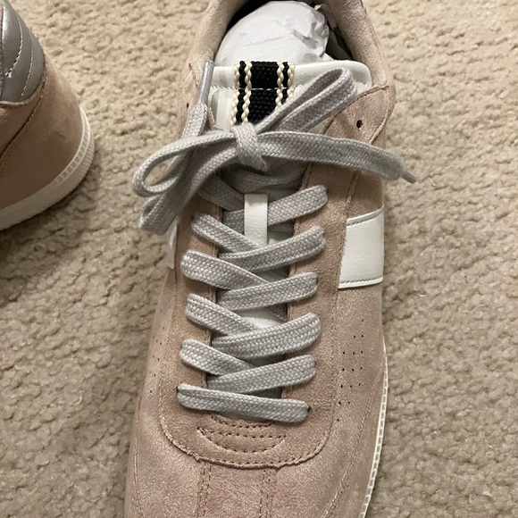 NWT. Really cute Shu Shop taupe suede tennis shoes. Bought in NC, too small. - Picture 2 of 5